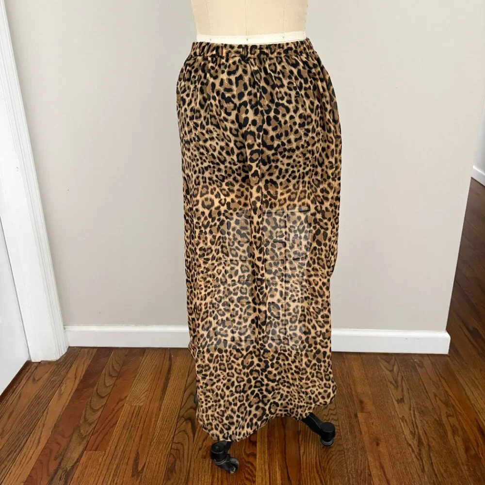 Divided by H&M High Low Leopard Print Flowy Elastic Band Boho Rocker Edgy Chic 6